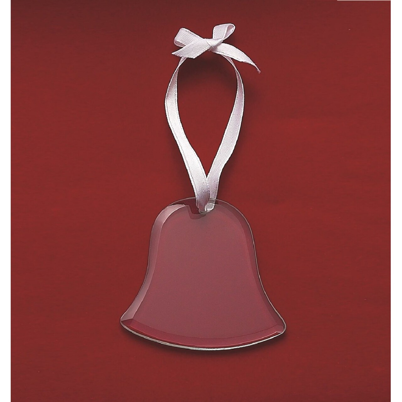 Contemporary Home Living 3" Clear Elegant Bell Ornament with White Satin Ribbon